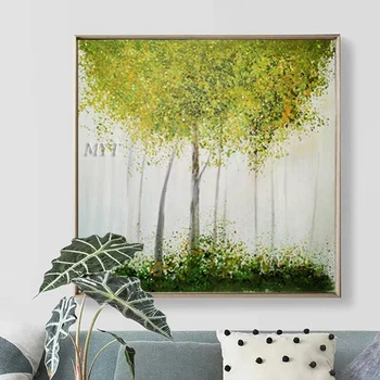 

The Green Tree Oil Painting 100% Handpainted Paintings Wall Art Home Decor Picture Modern Oil Painting On Canvas Beautiful