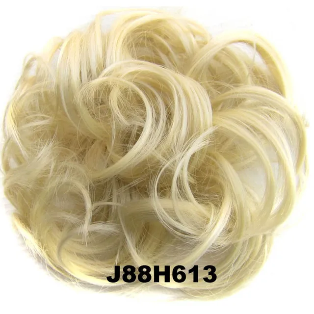 Jeedou Messy Chignon Donut Hair Bun Pad Elastic Hair Rope Rubber Band Synthetic Hairpiece Gary Brown Color J88H613