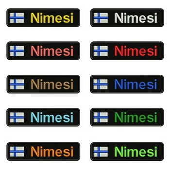 

Finnish flag Finland 10X2.5cm Embroidery Custom Name Text Patch Stripes badge Iron On Or Velcro Backing Patches For Clothes