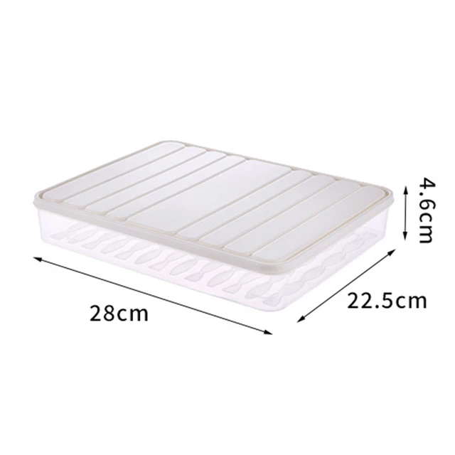 Food Storage Containers Freezer Container Plastic Food Storage Flour Freezing Box Leavening Pizza Cereals Box Food Storage Boats White 28x22x4.6cm