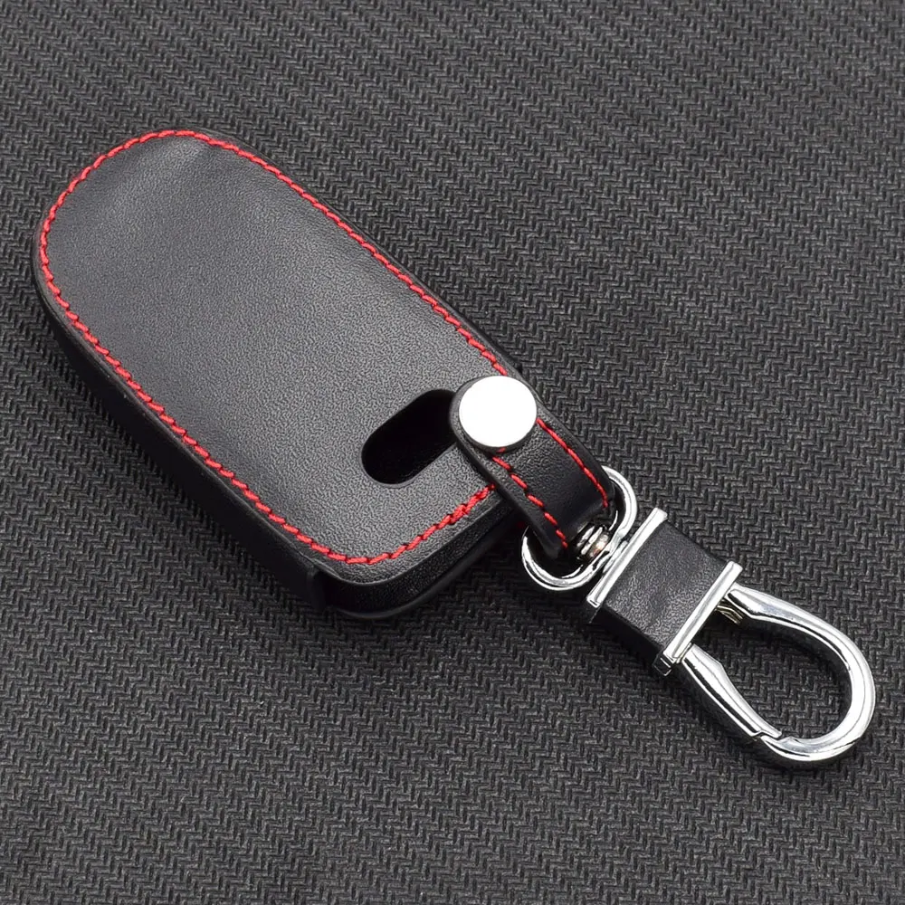 ATOBABI Leather Car Key Case For Dodge Journey 2011 2012 2013 2014 2015 2016 2017 2 Buttons Smart Remote Control Protector Cover