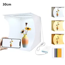 PULUZ ring led light 30cm photo box photography foto studio lightbox folding mini softbox fotografia tabletop shooting tent Kit