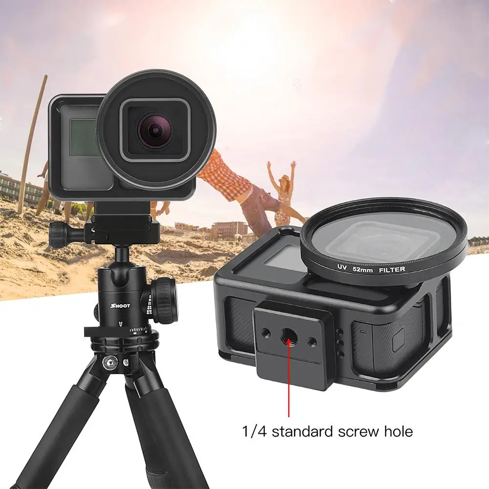 Yiwa для GoPro Hero 5 6 7 Алюминиевый сплав металлический корпус камеры крепление