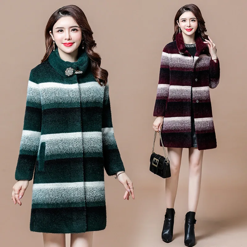

Middle-aged Women's Winter Mid-length Imitation Mink Velvet Jacket 2019 New Style Mom Autumn Clothing Western Style Autumn And W