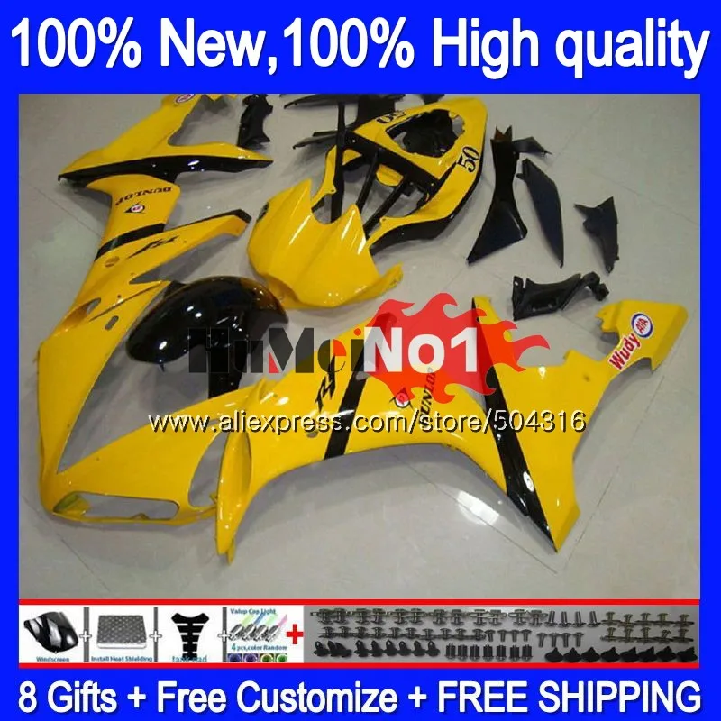 Средства ухода за кожей для YAMAHA YZF R 1 1000 CC YZF-1000 YZF1000 9MC. 115 желтый черный 1000CC YZF R1 YZF-R1 YZFR1 2004 2005 2006 04 05 06 обтекатель