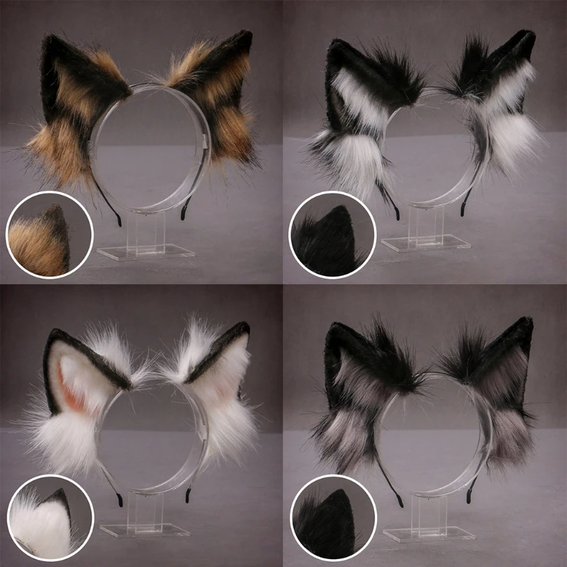 Cosplay&ware Lovely Animal Faux Fur Wolf Ears Headband Realistic Furry Fluffy Hair Hoop Lolita Anime Masquerade Cosplay Costume -Zentai shop online Hceecc2037a684d279c09a6c01e6edeccj.jpg