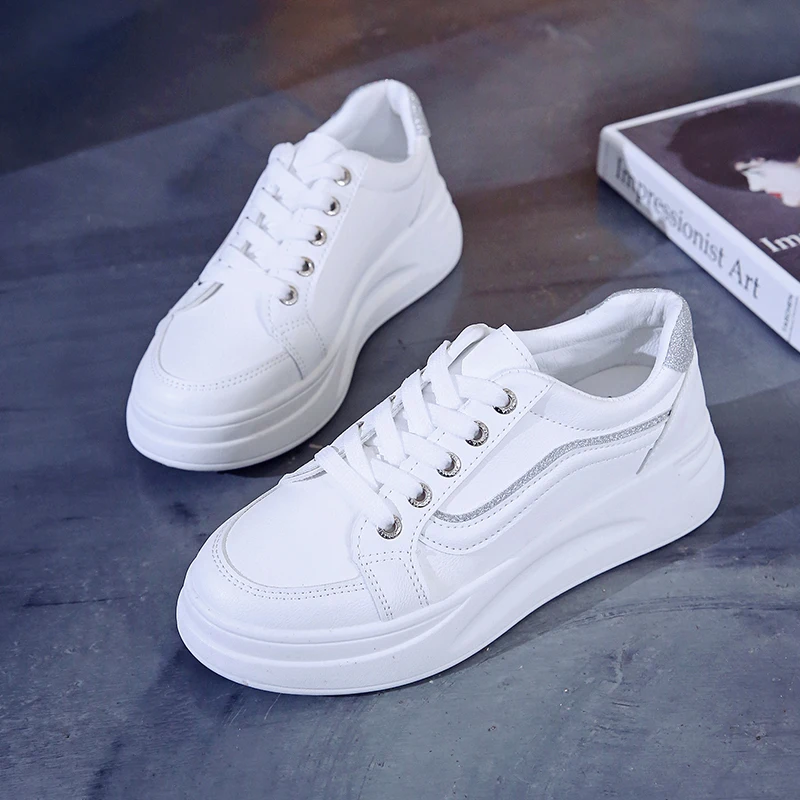 

Womens White Sneakers Ladies Trainers Flat Casual Pu Leather Shoes 2020 Autumn New Arrival Women Shoes Zapatos De Mujer