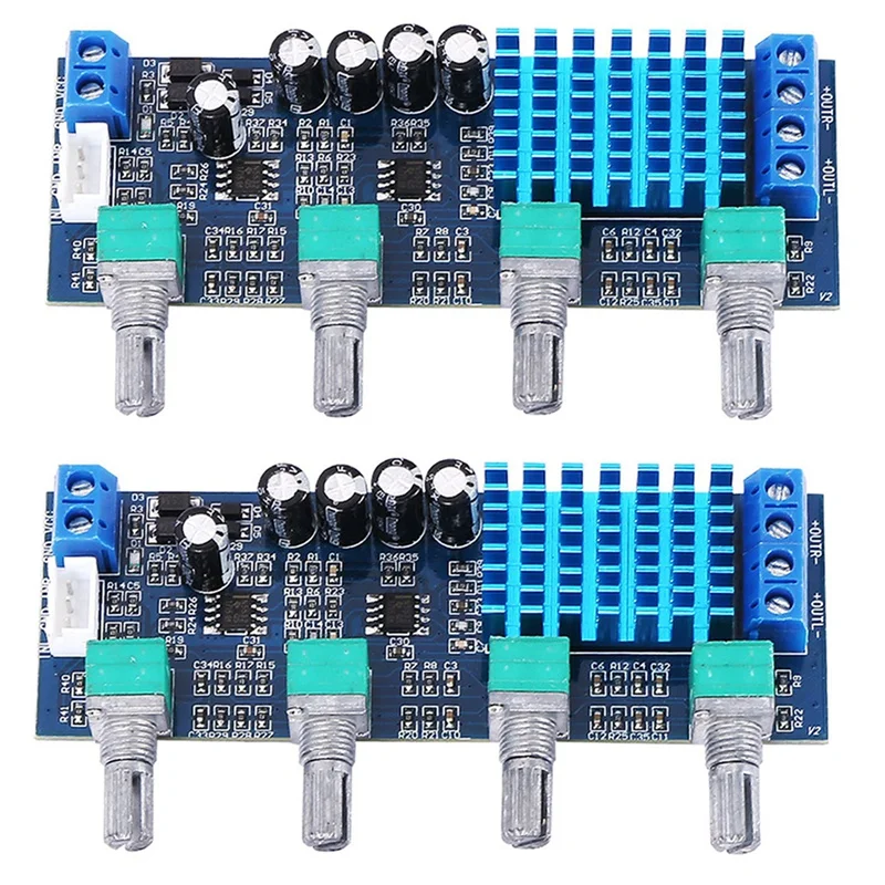2X XH-M577 TPA3116D2 Audio High Power Tone Op Amps DC 12-24V Dual-Channel Stereo 2 X 80W Digital Amplifier Board B4-003 | Электроника