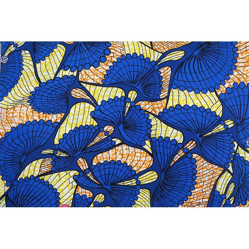 Модный чудесный узор синий полиэстер Африканский настоящий гарантированный настоящий голландский воск швейный Материал Ткань 6 ярдов