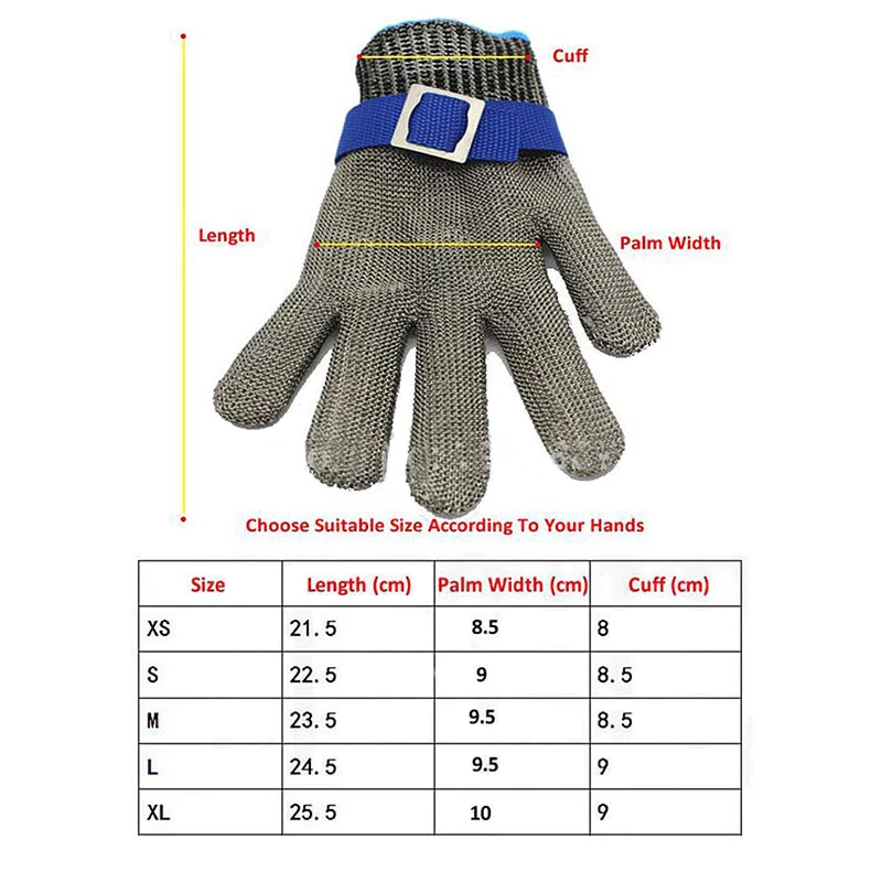 Анти-резки стальные перчатки, мясные перчатки, oyster морепродуктов защиты 5 класс перчатки