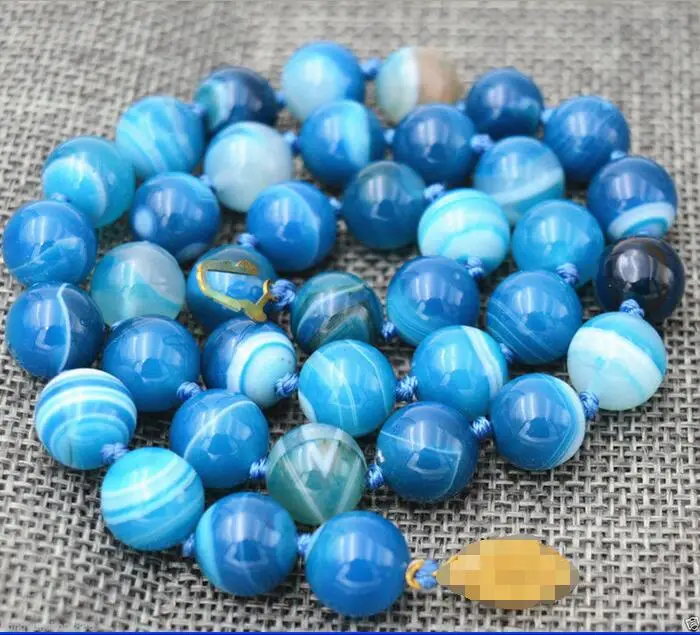 Бесплатно&gt Натуральный 10 мм натуральный синий халцедон агат нефрит бусы
