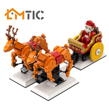 

MOC Santa And Elk Simulation Collection Xmas Series Model Building Blocks Diy 1181pcs Toys Bricks Christmas Gift For Children