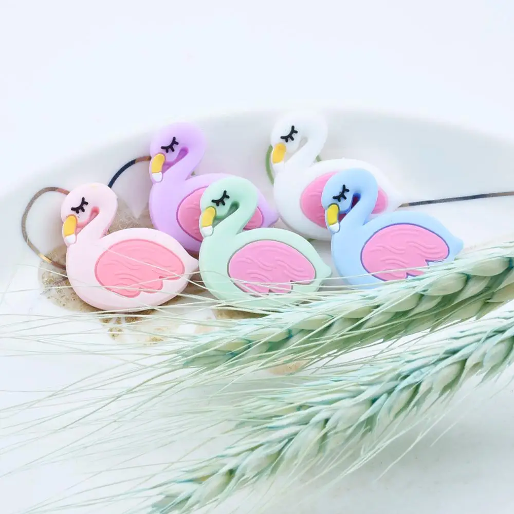 20 шт. зубной прорезыватель для малышей прорезывание зубов Лебедь из бусин