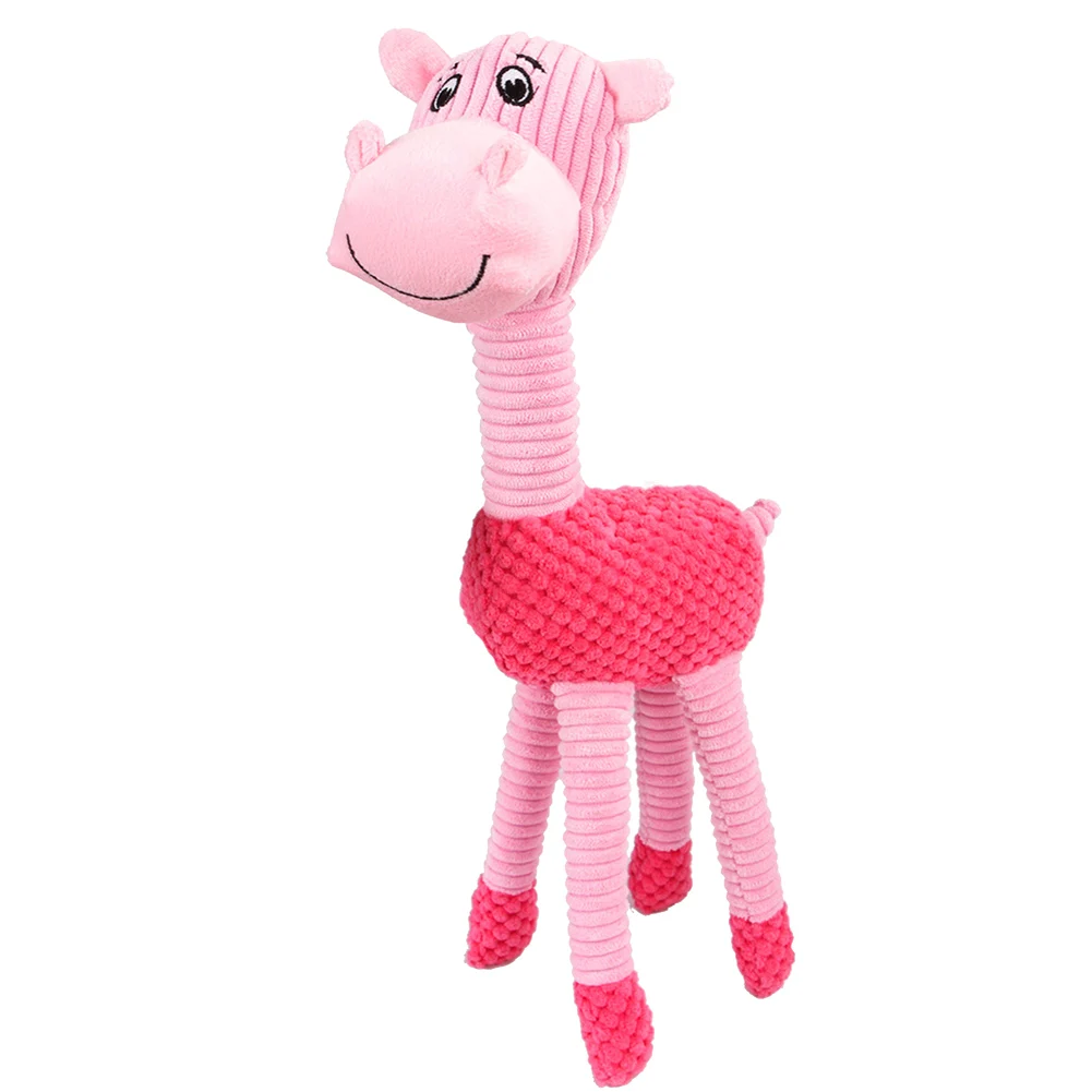 pink 1 шт. игрушка для собак Жевательная визгливый звук Мультяшные плюшевые игрушки жираф жевательная игрушка 2019ing - Цвет: pink