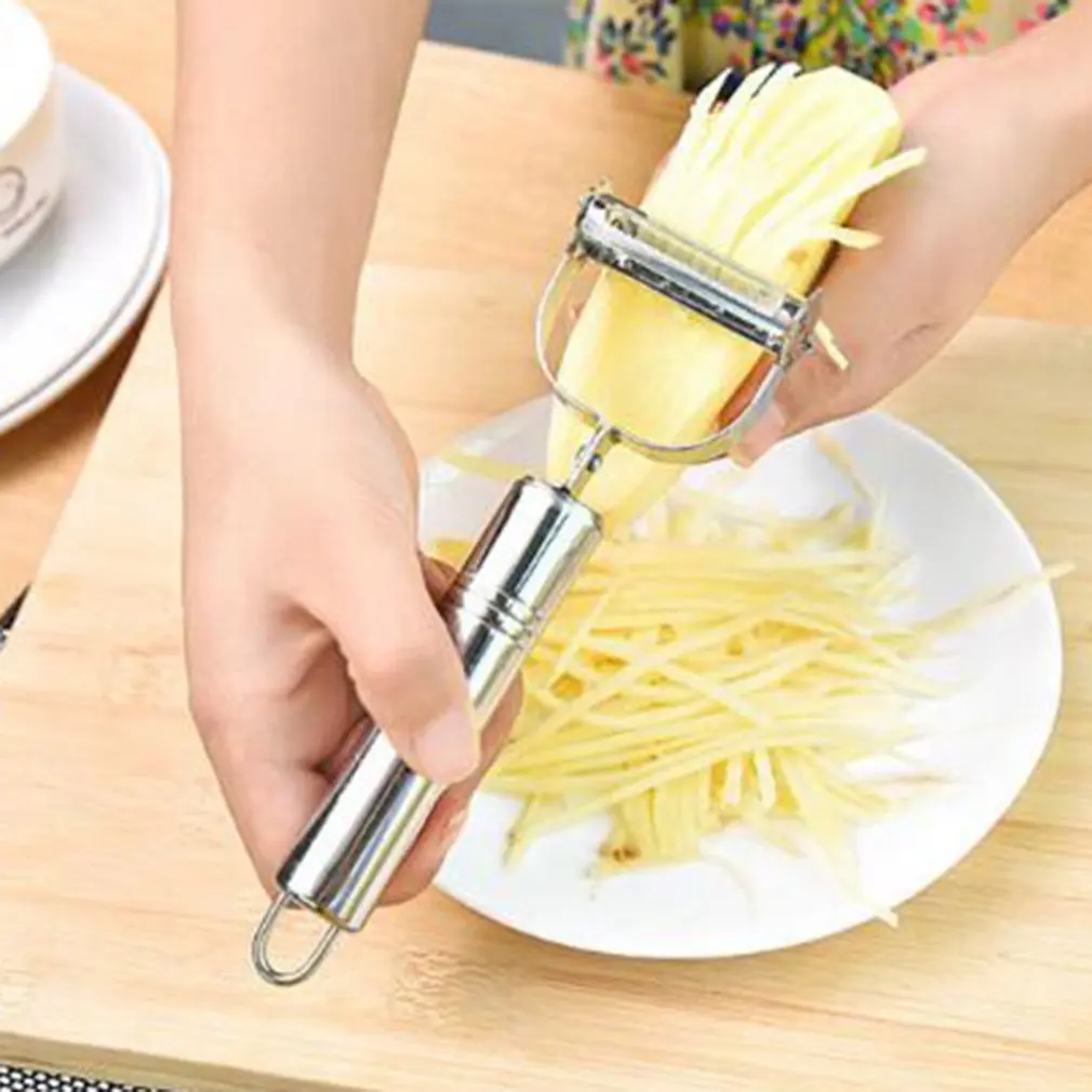 Stainless Steel Peeler Melon Fruit Shavings Kitchen Gadgets Smile Double-Head Grater Creative Paring Knife