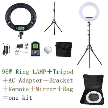 

Yidoblo Black FE-480II 5600K Dimmable Camera Ring Light 480 LED Video Light Lamp LCD RC Photographic Lighting +2M stand+ handbag