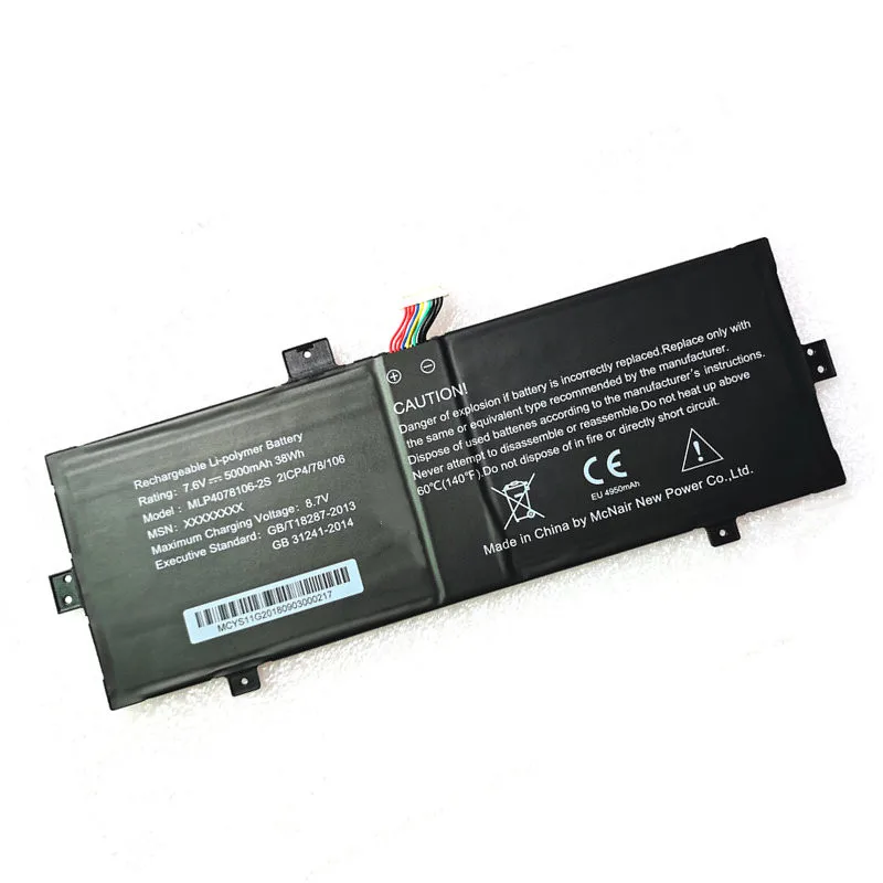 Stonering Новый и оригинальный MLP4078106-2S 2ICP4/78/106 38WH 5000mAh 7 6 V аккумулятор | Компьютеры офис