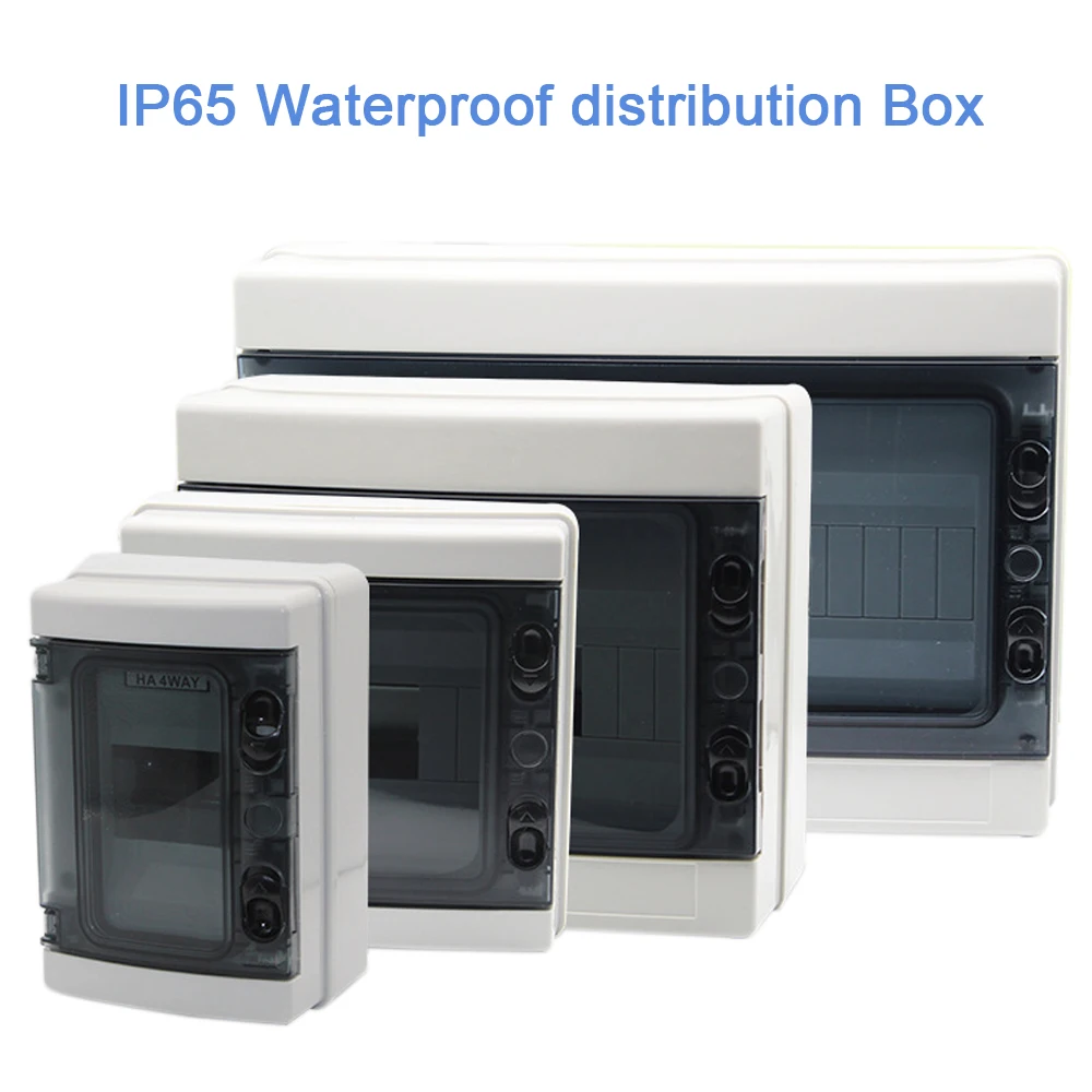 

4 Way Plastic Electrical Distribution Box Waterproof MCB Box Panel Mounted HA Series