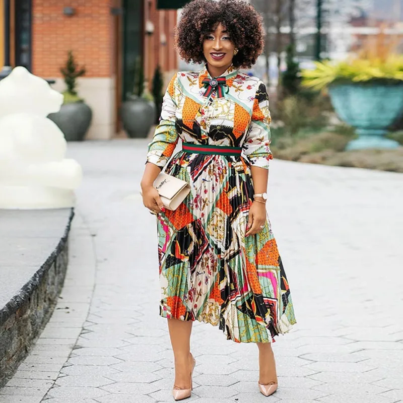 Women Dresses High Quality African Dress Bazin Riche African Dresses for Women Dashiki Ankara Print Dress Women African Clothing