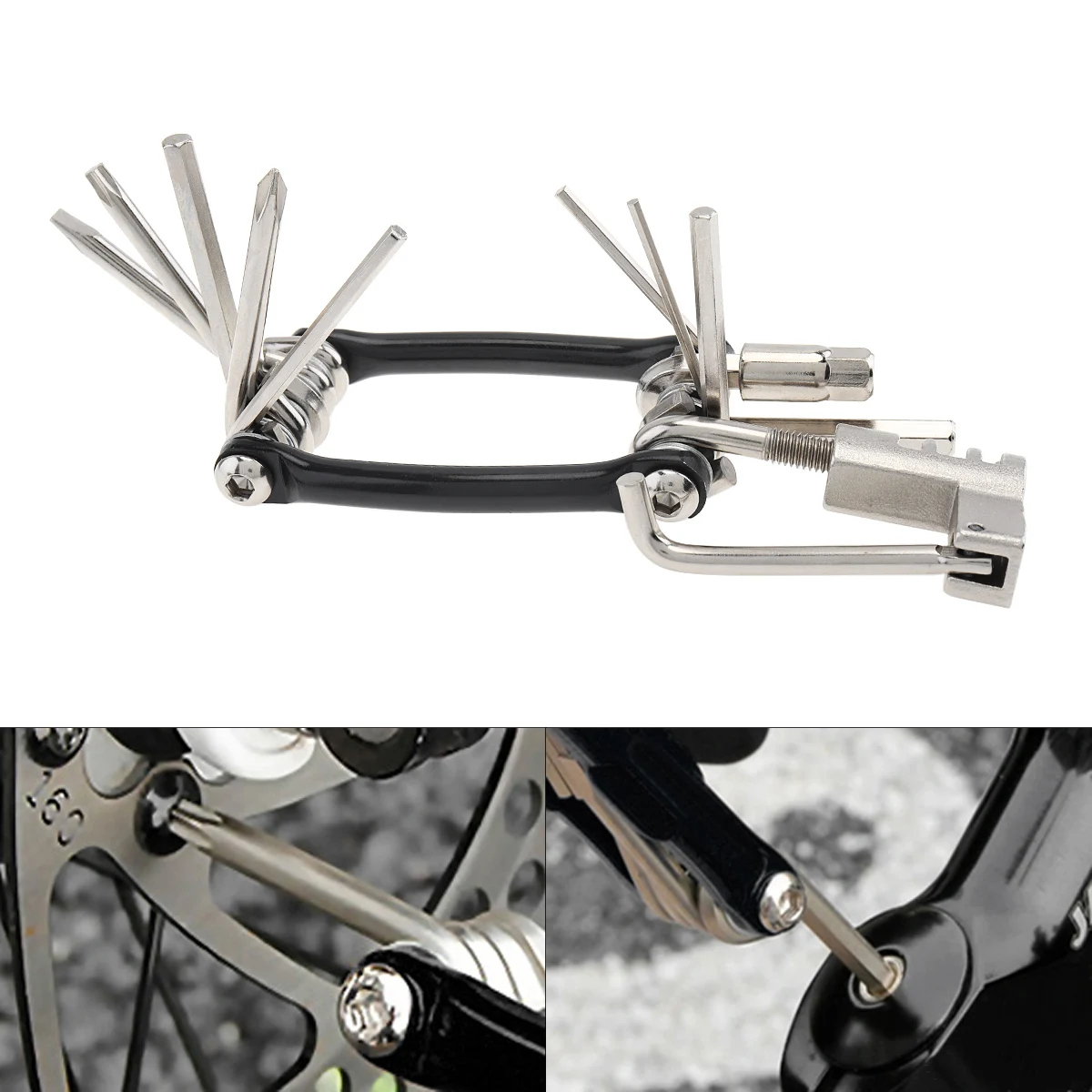 cheap 11 in 1 Bike Bicycle Multi Repair Tool Set Kit Hex Spoke Wrench Screwdriver Carbon Steel Multifunctional Folding Multitools
