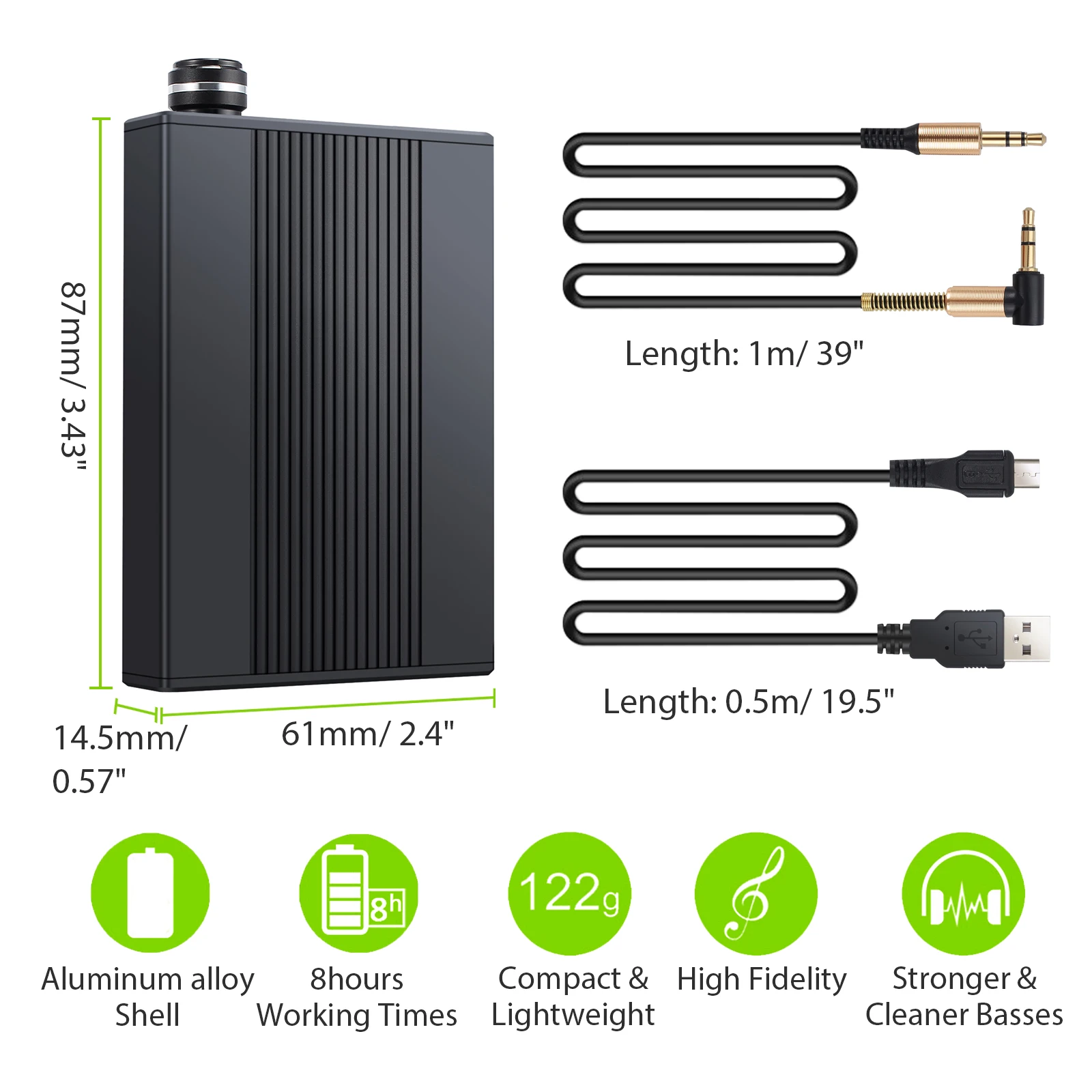 Neoteck USB DAC DSD64 Headphone Amplifier 3 5mm Portable HiFi Earphone Amplifier Gain Switch 192kHz 24bit Rechargeble For iPhone