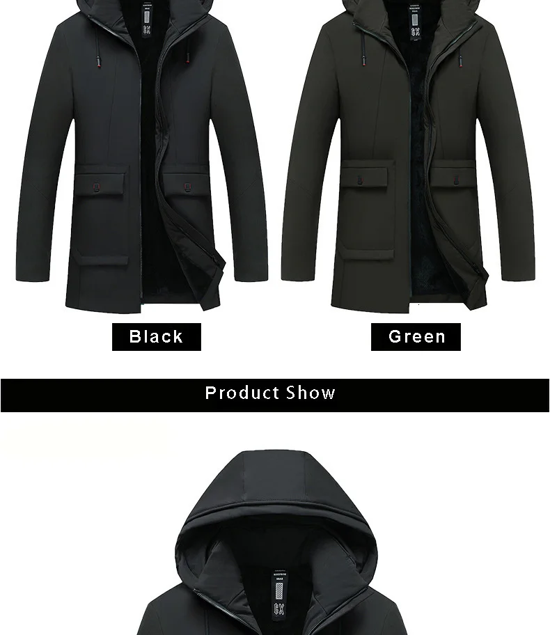 Длинная зимняя мужская куртка с капюшоном, брендовая Клетчатая Мужская зимняя куртка, теплая дышащая куртка большого размера, модное черное флисовое пальто
