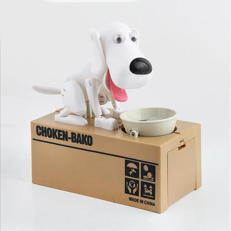 Жадный Роботизированный собачий банк Choken Bako Puppy Money Box голодна собака монета банк автоматический копилка для экономии денег для любителей собак коробка для денег подарок - Цвет: C