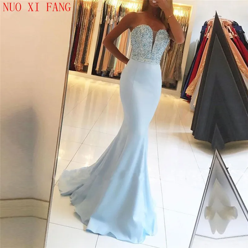 

NUOXIFANG robe de soiree Fully Beadings Mermaid Prom Dresses 2020 Luxury Women Pageant Dress Formal Party Dress vestido de festa