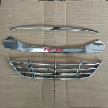 

ABS chrome Car Front cover hood trim front grille Refit around trim For Hyundai ix35 2009-2011