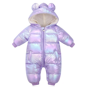

2020 New Baby Winter Rompers Plus Velvet Jumpsuits Cartoon Hooded Waterproof Newborn Girls Snowsuit Toddler Boys Coat Clothes
