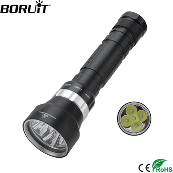 

BORUiT DX5 5*XM-L2 LED Scuba Diving Flashlight 6000LM 3-Mode IP68 Underwater 80M Torches 18650 26650 Dive Lamp Submarine Lantern