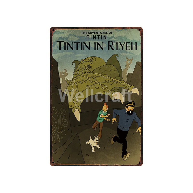 [WellCraft] TINTIN adventures жестяные вывески плакаты художественные винтажные настенные картины индивидуальность пользовательский Декор LT-1826 - Цвет: XR1176