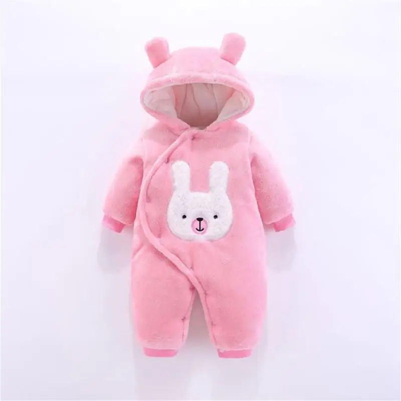 Pink Новая одежда для малышей Одежда для мальчиков и девочек хлопковые детские комбинезоны для новорожденных Милая новорожденный младенец зимняя одежда - Цвет: Pink