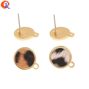 

Cordial Design 100Pcs 12*15MM Jewelry Accessories/Round Shape/Hand Made/Leopard Print Effect/DIY Jewelry Making/Earrings Stud
