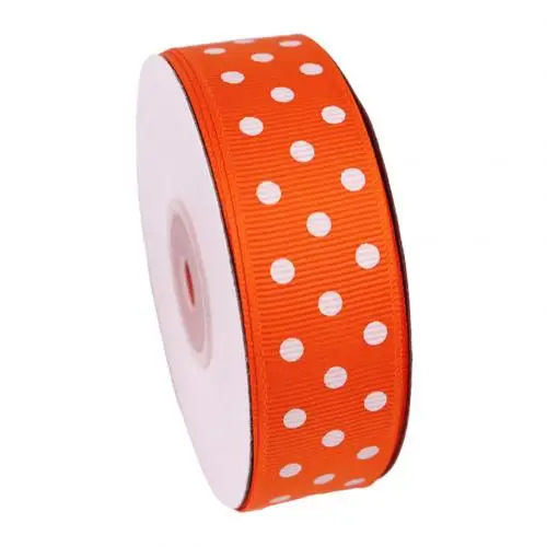 220*2,5 см горошек полиэстер стримеры ленты подарки карты обертывание DIY украшения на день рождения Рождественская вечеринка свадебные украшения - Цвет: Оранжевый