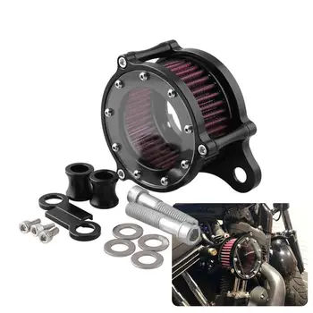 

Motorcycle Air Filter Aluminum Transparent Retro Air Cleaner System Kit Motor Bike