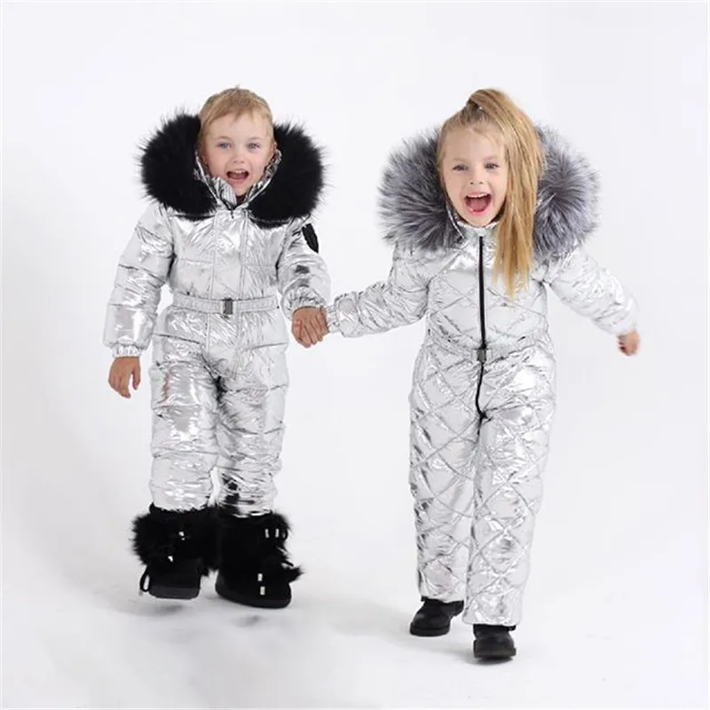 New Winter Solid Ski Suit Baby Girl Clothes Boys Hooded Girls Toddler