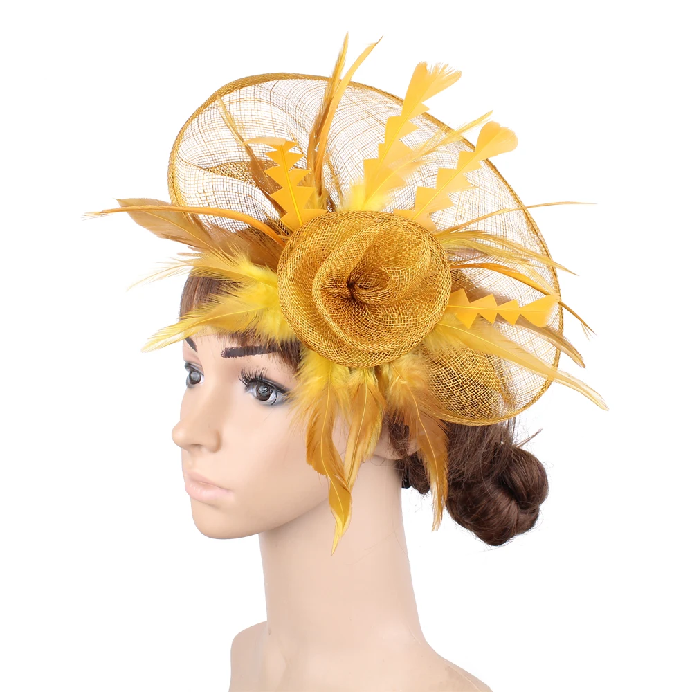 Elegant Women Bride Wedding Headwear Cocktail Race Sinamay Fascinator Hat For Ladies Party Event Hair Accessories Headbands |
