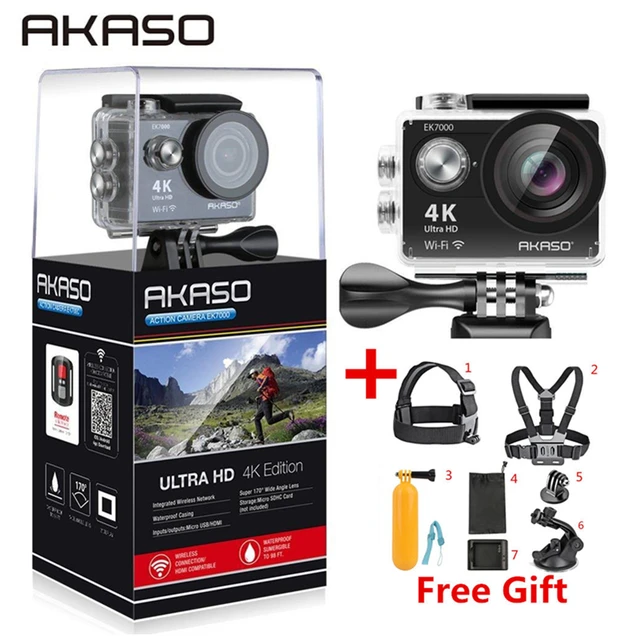 $US $60.98 AKASO EK7000 / EK5000 4K WIFI Outdoor Action Camera Video Extreme Sports helm Ultra HD Diving Water