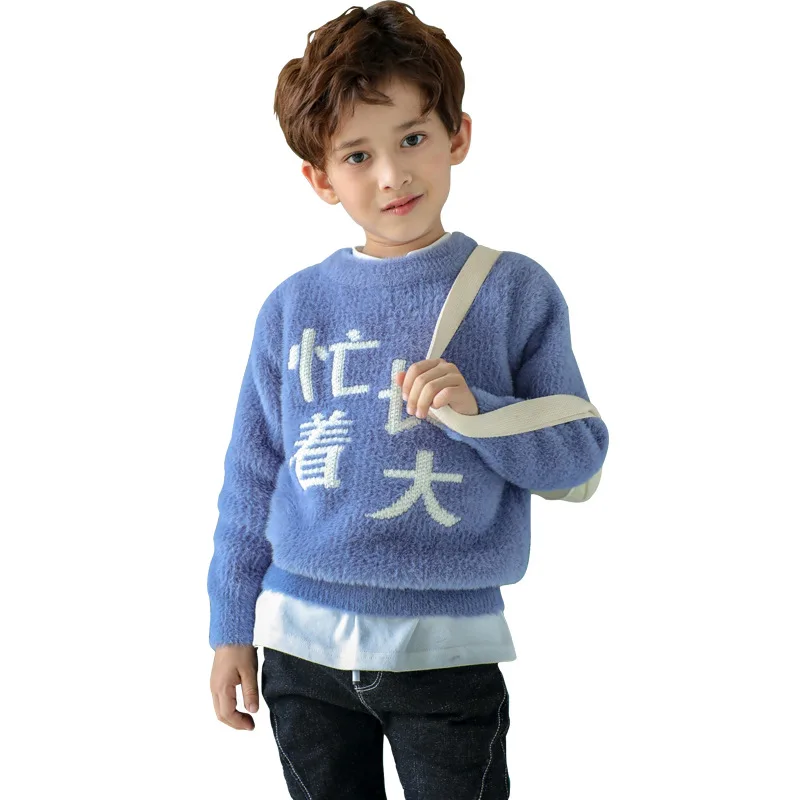 

Boy sweater Pullover 2019 new type of mink wool for children