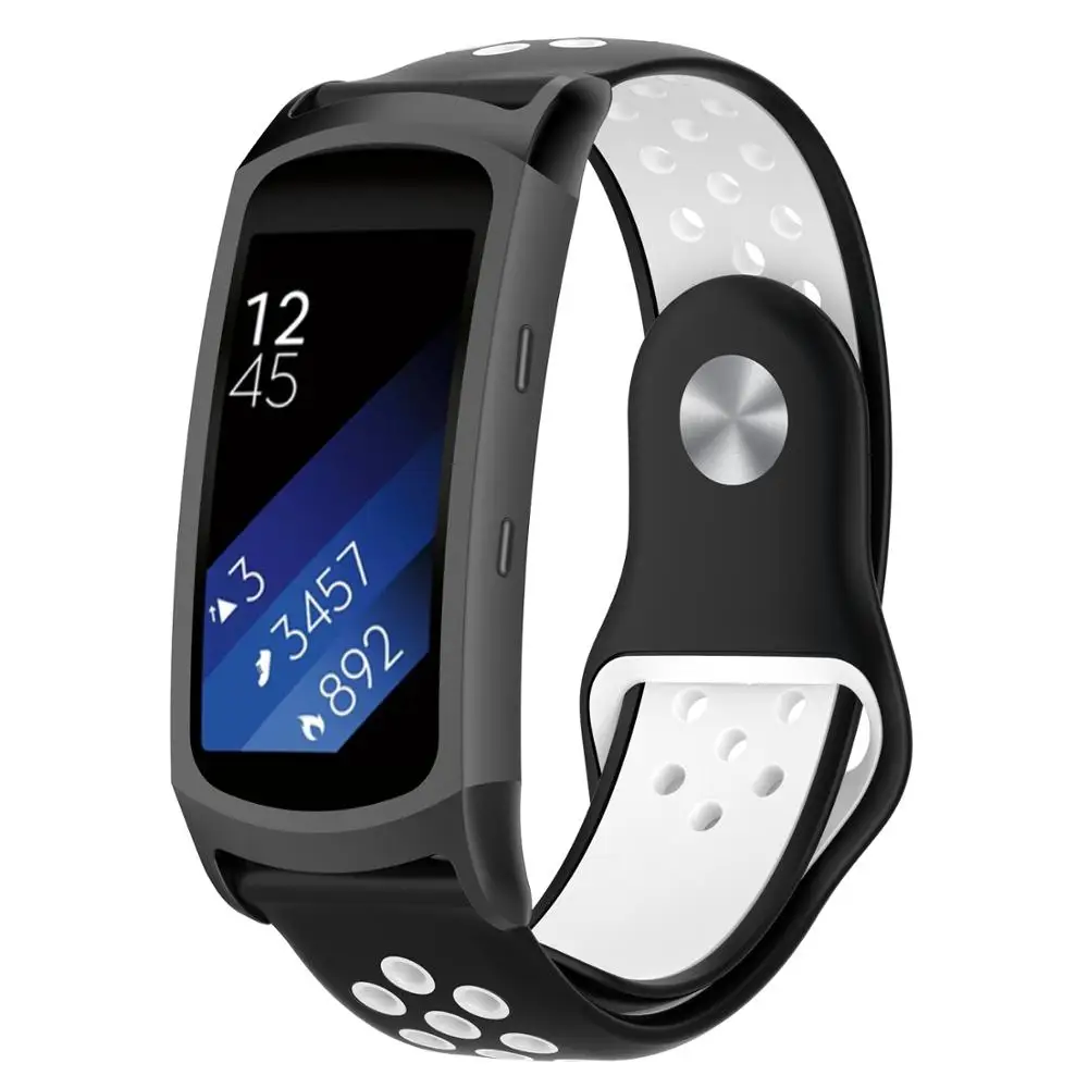 Часы с силиконовым браслетом, сменный ремешок для samsung gear Fit 2 Pro/Fit2 Pro R365, ремешок для наручных часов - Цвет: black White