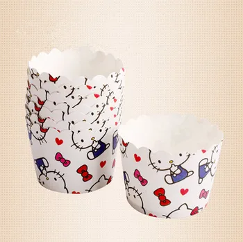

Free Shipping carton cat decoration small paper cupcake holder case, muffin cake cups, decorative cup for party kids birthday