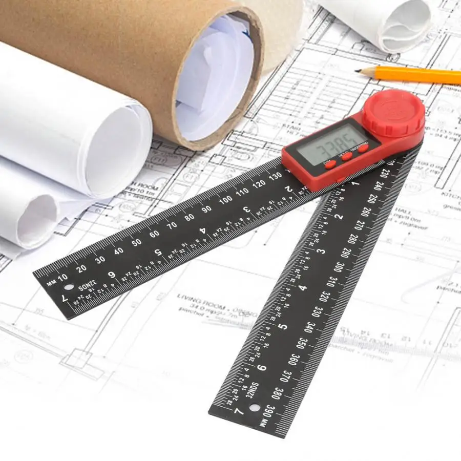 

Digital Protractor 200mm Angle Finder Ruler Carbon Fibre Multi-function Angle Finder Digital Protractor Ruler 360 Degrees