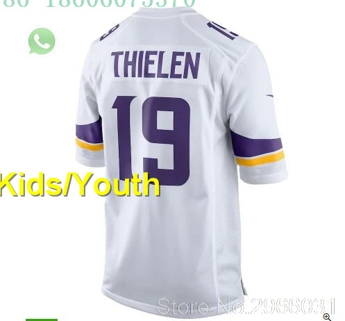 Для детей 8, Сэм Брэдфорд, 14, Стефон диггз, 19, adam thielen, 22, Harrison Smith, Adam Thielen, 19, Джерси, Миннесота - Цвет: for kids youth