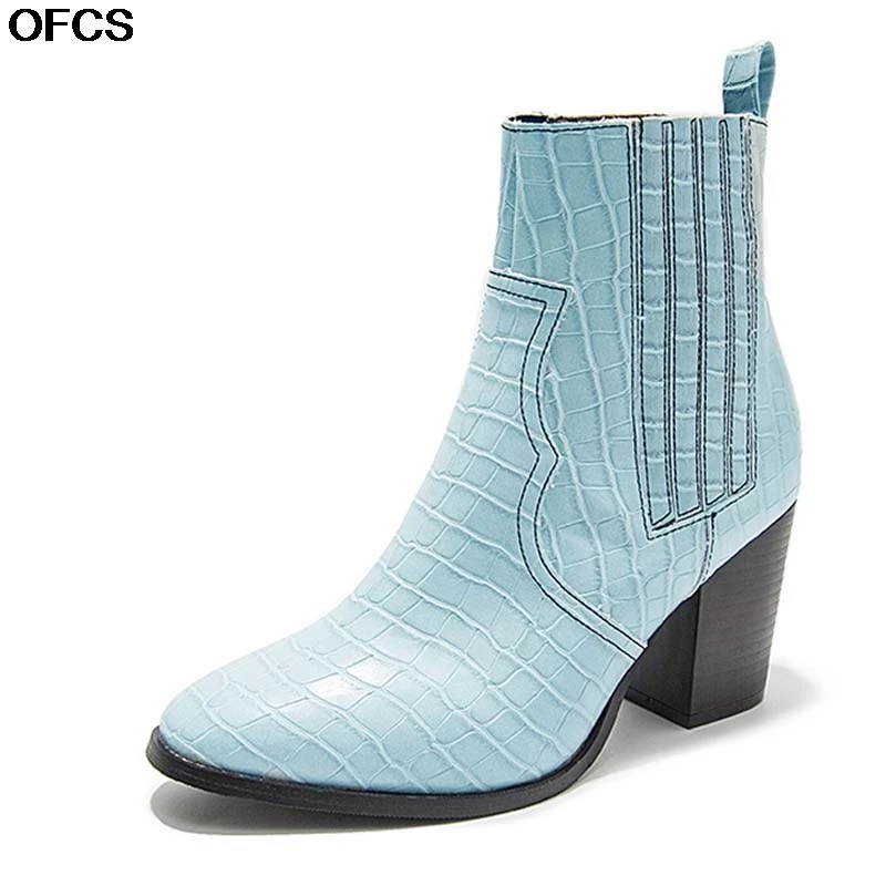 

Size 36-43 New Winter Fashion High Heeled Chelsea Boots Woman Office Ladies Basic Shoes Women Ankle Boots Party Shoes