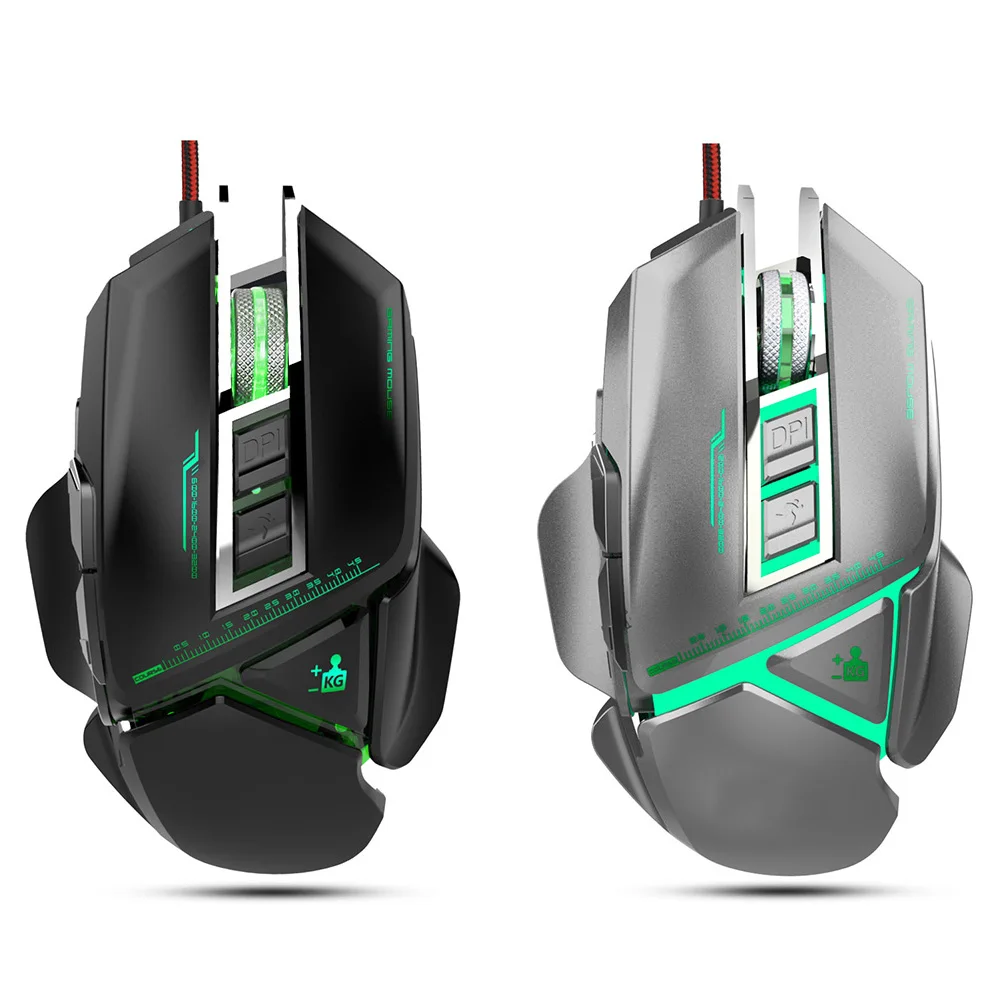 Проводная RGB игровая мышь 11 программируемых кнопок 3200 dpi Регулируемая игровая мышь с огненной кнопкой для ноутбука компьютера Pro Gamer
