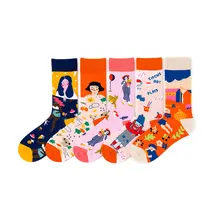 Осенние и зимние стильные носки Ins, женские хипстерские носки для скейтборда, креативные дышащие хлопковые носки, женские повседневные носки