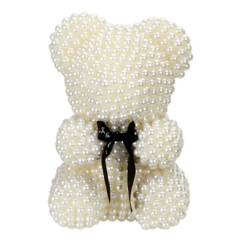 23 см 3D пена медведь Моделирование с искусственным жемчугом ручной работы ремесло подарок Рождество День Святого Валентина Свадьба
