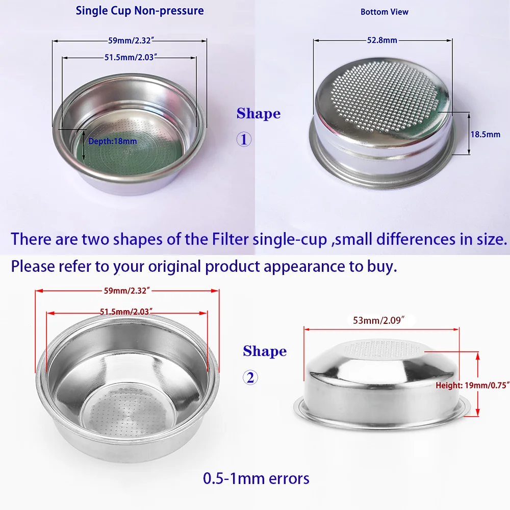 51mm Single-Cup Non-Pressure Coffee Machine Filter Basket for Household Coffee Maker Kitchen Accessories Parts coffee machine filter bowl