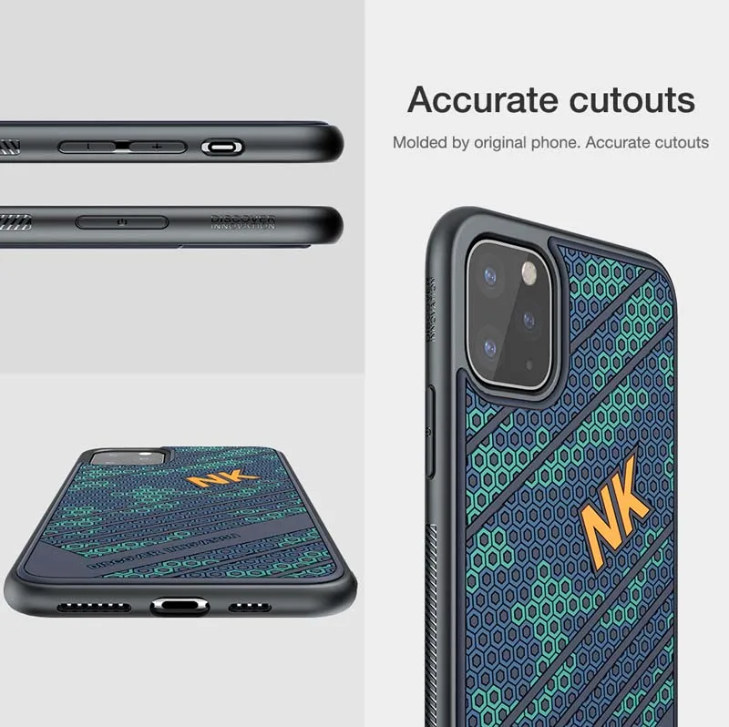 Для iPhone 11 Pro чехол NILLKIN 3D текстура ТПУ Рамка+ качественный ПК чехол для iPhone 11 6,1/11 Pro Max 6,5 Гладкий ударопрочный чехол